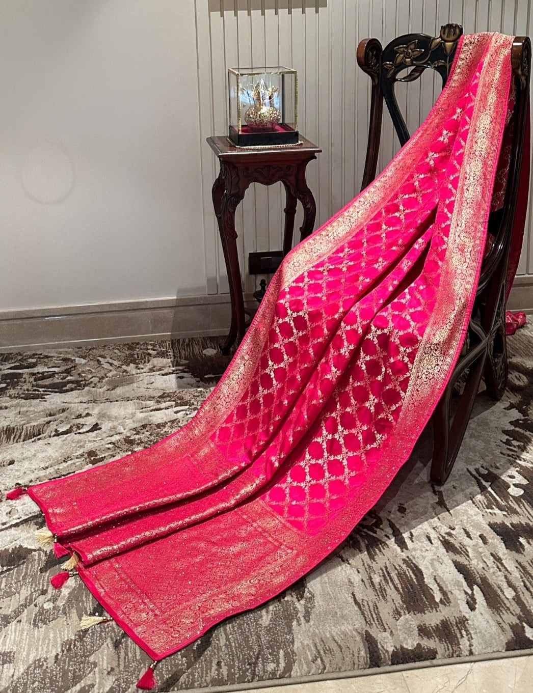 Charming Pink Silk Saree