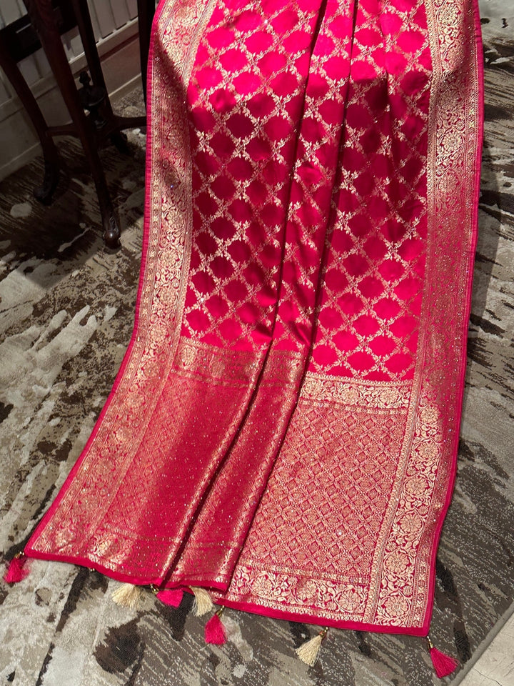 Charming Pink Silk Saree