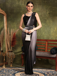 Chhabra 555 Pre-stitched Draped Light Weight Saree with Self Sheen Ombre Fabric & Sequinned Blouse