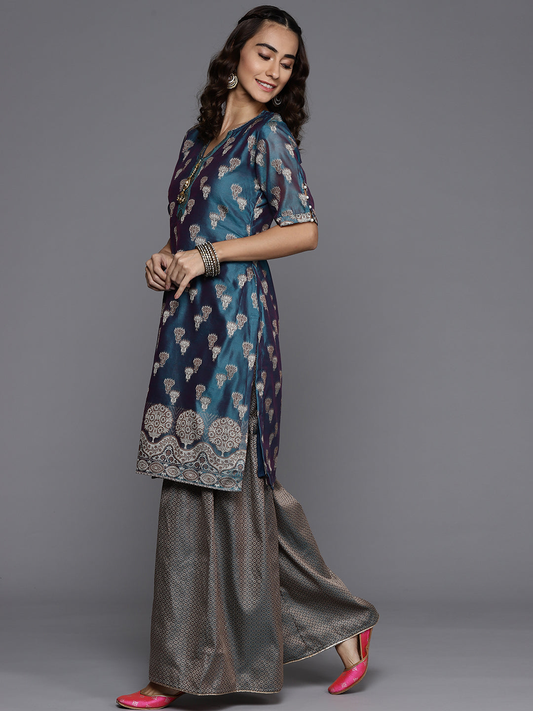 Banarasi Ethnic Weaving Unstitched Suit Salwar Set & Handloom Dupatta