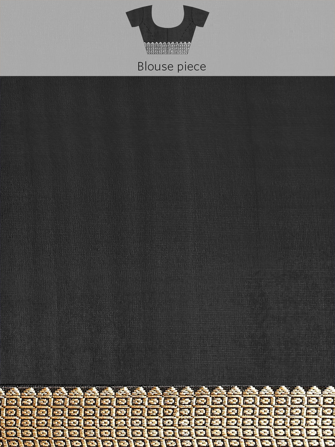 Black Ikat Inspired Geometric Printed Silk Blend Saree