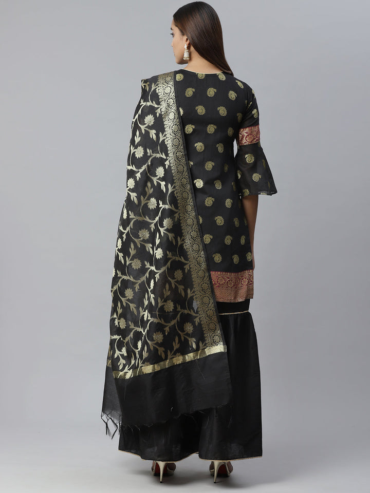 Banarasi Dress Material with Zari meenakari Stylish weaving and Handloom dupatta