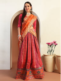 Chhabra 555 Rajasthani Poshak Lehenga with Tasseled Cut-out Blouse and Banarasi Handloom Dupatta