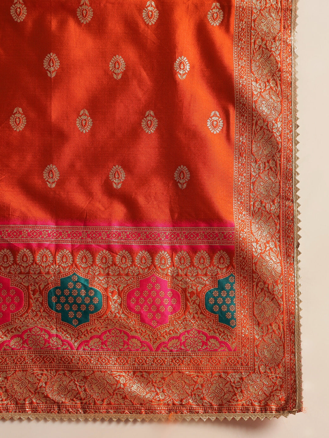 Chhabra 555 Rajasthani Poshak Lehenga with Tasseled Cut-out Blouse and Banarasi Handloom Dupatta