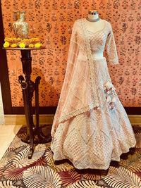 Ethereal Elegance Beige and Pastel Lehenga