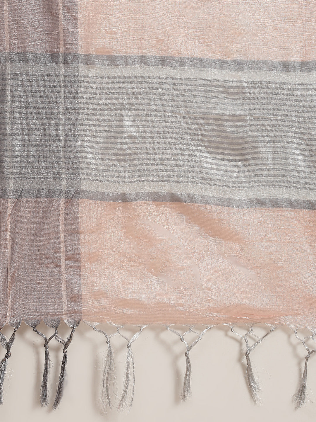 Pastel Chanderi Silk Banarasi Saree With Stylish Unstitch Grey Jacket