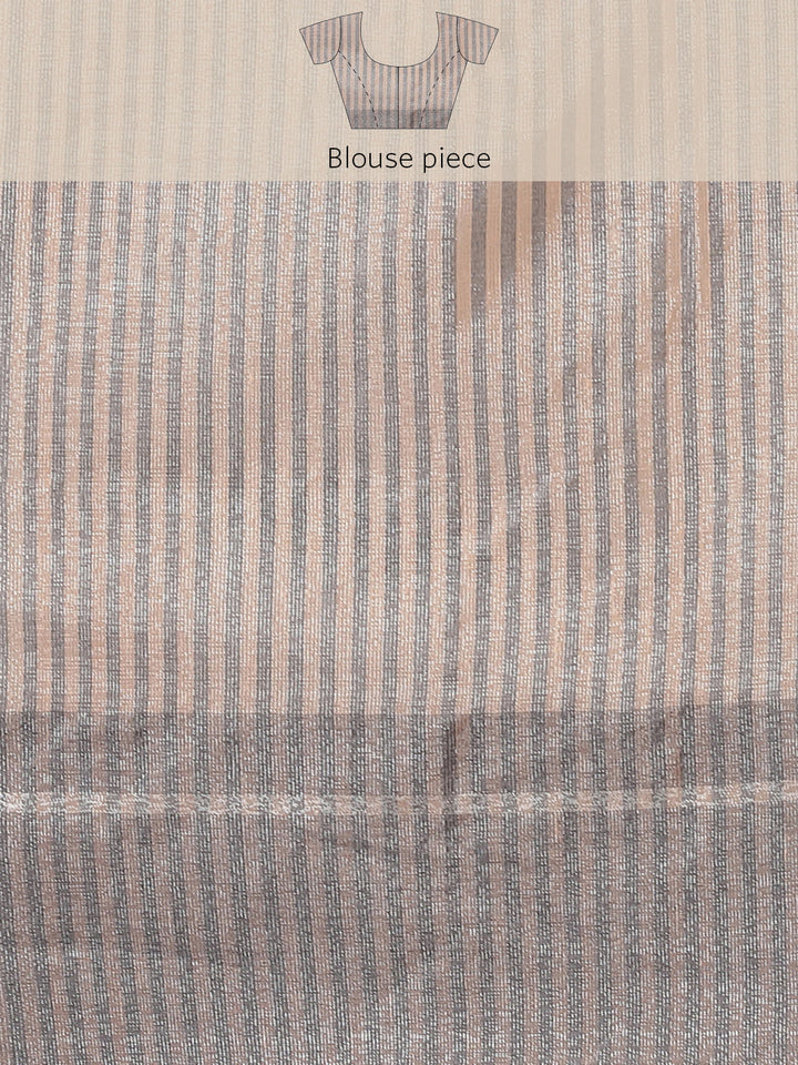 Pastel Chanderi Silk Banarasi Saree With Stylish Unstitch Grey Jacket