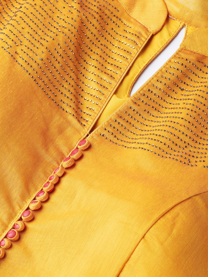 Mughal-style Kurta Set with Bandhej Gota Patti dupatta