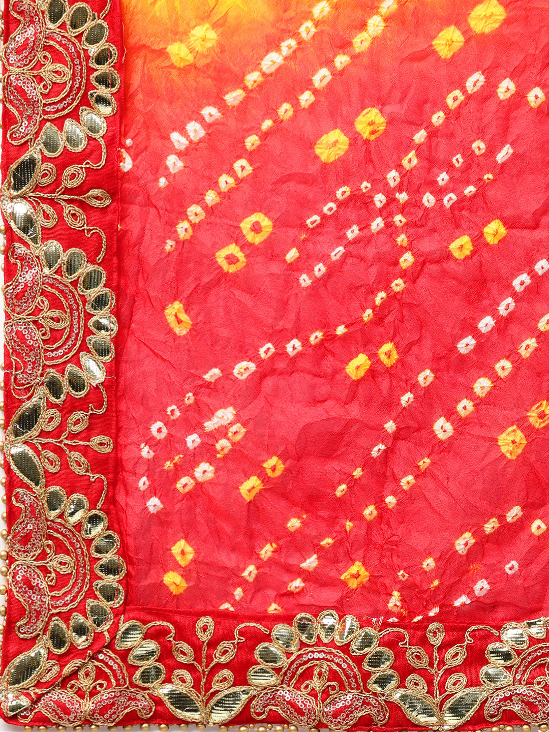 Mughal-style Kurta Set with Bandhej Gota Patti dupatta