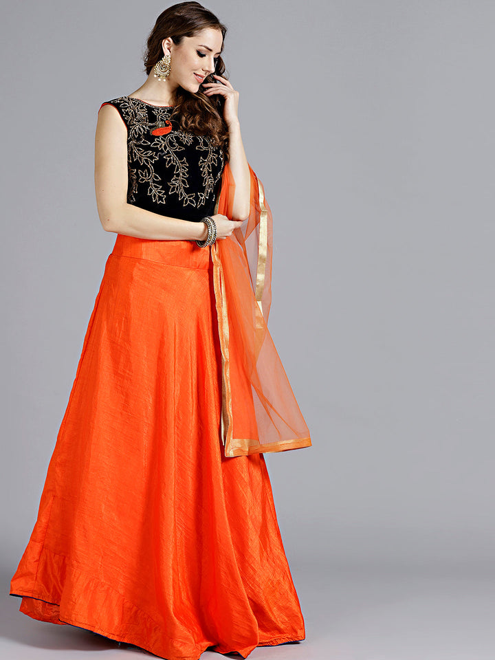 Velvet Embellished Crop top Lehanga set with Peacock Motifs