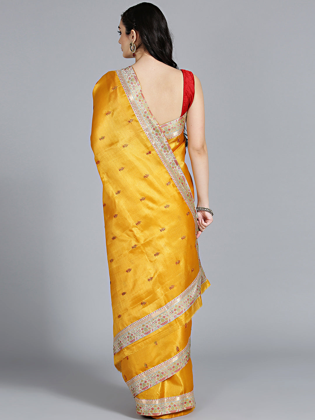 Tussar Silk saree with Resham Embroidery and Meenakari Border