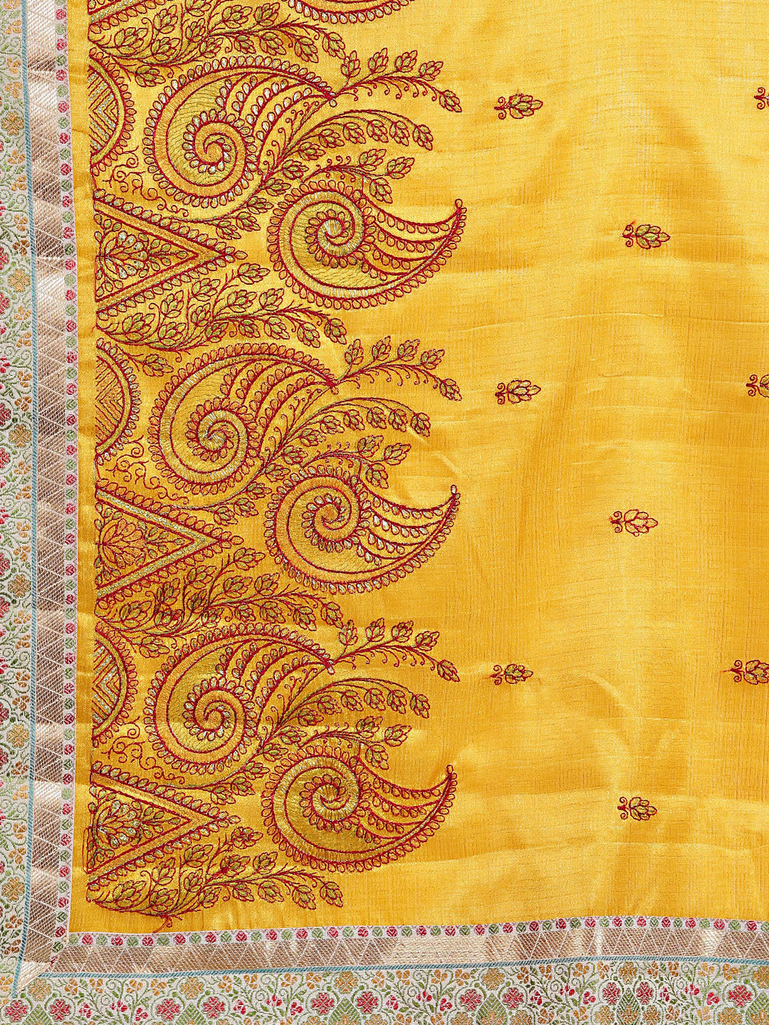 Tussar Silk saree with Resham Embroidery and Meenakari Border