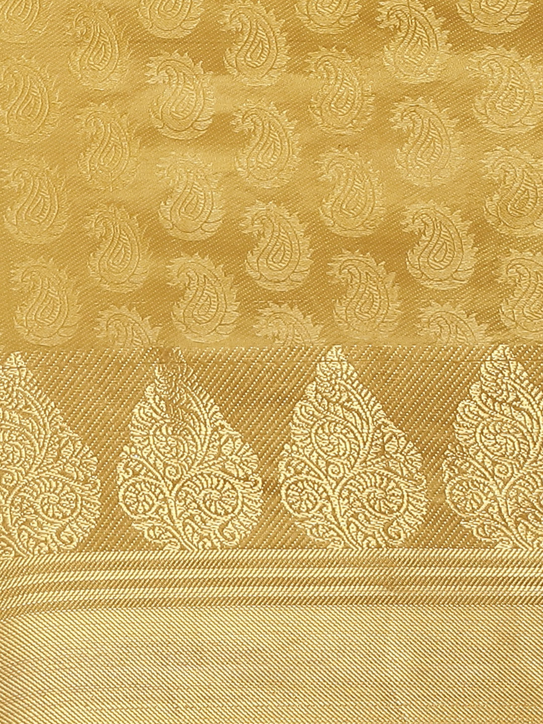 Banarasi Jamdani Embossed Handloom Saree with Paisley Resham Weaving & Woven Zari Border