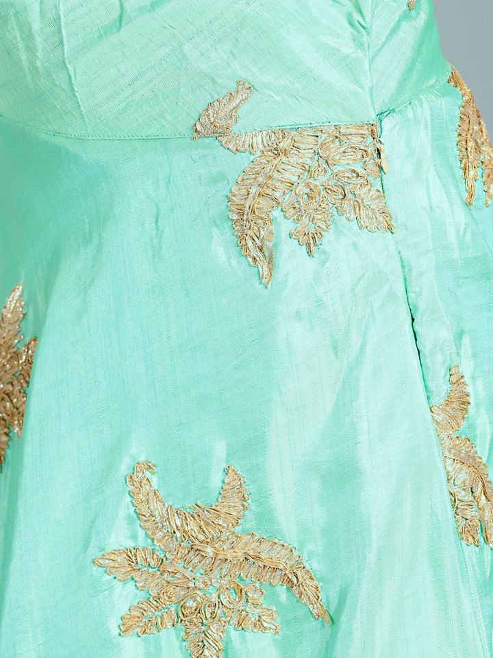 Colorblocked Gota Embroidered Silk Lehenga Choli