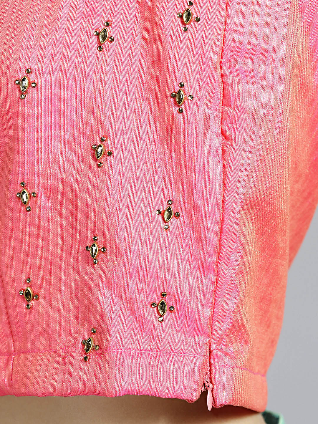 Colorblocked Gota Embroidered Silk Lehenga Choli