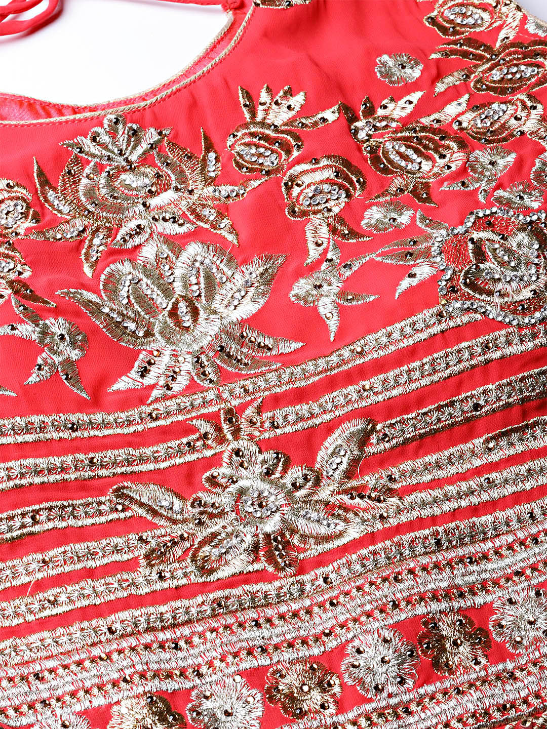 Peplum style Embellished Kurta Set with Embroidered Sharara