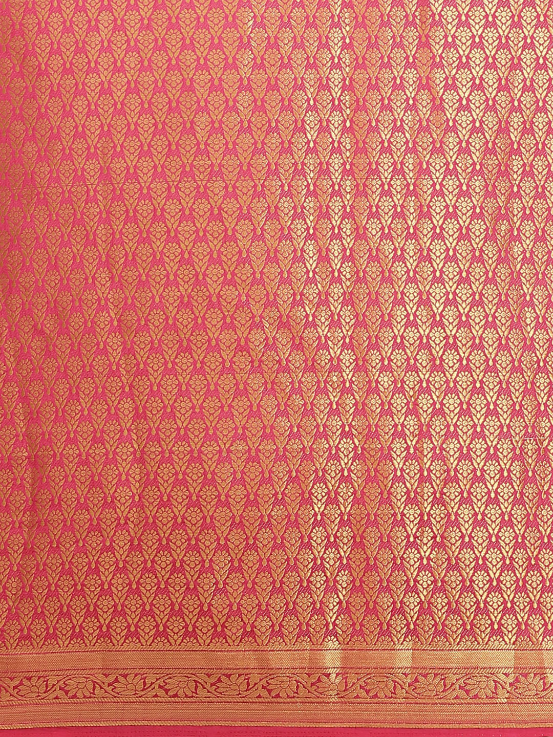 Kanjeevaram Dupion Silk Saree with Gold Zari Weaving in Contrast Paisley Pattern Border