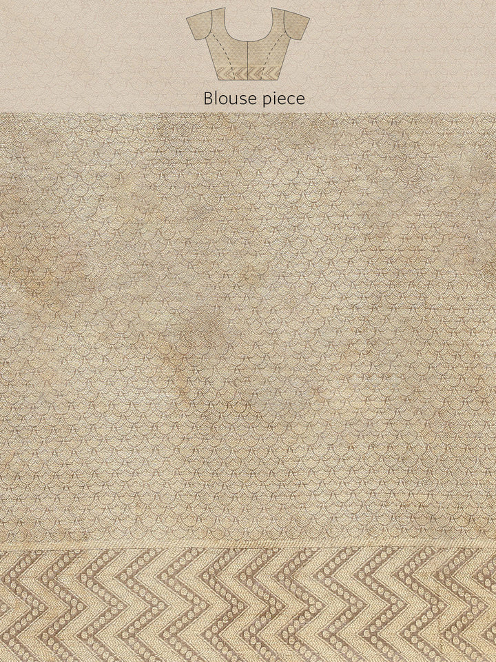 Grey Ethnic Motifs Chanderi Brocade Saree with Woven Border