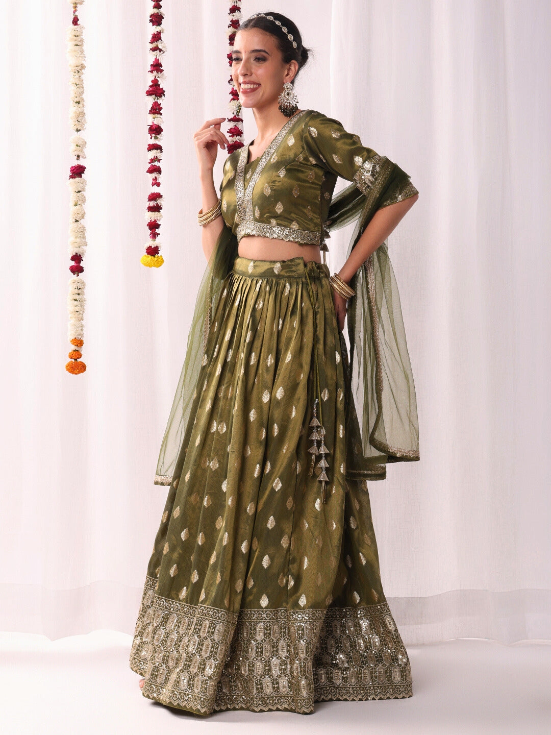 Banarasi Organza Lehenga Set