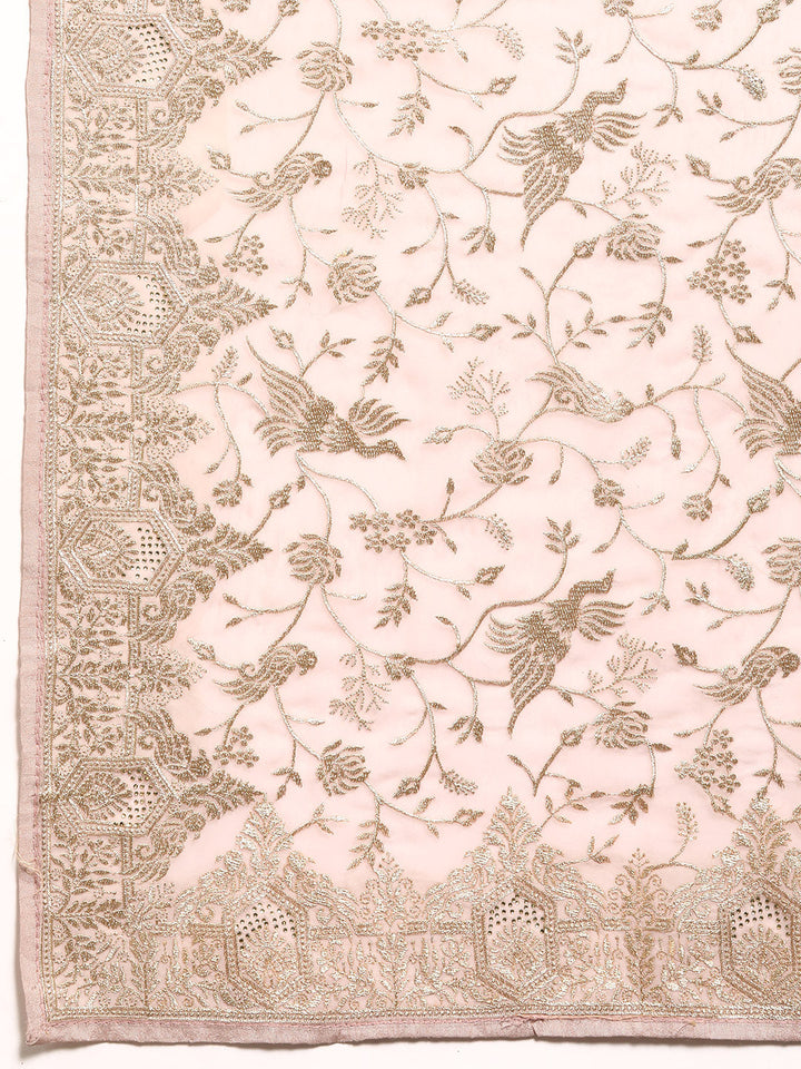 Aari Embroidered & Crystal Embellished Bird Motif Party Wear Saree