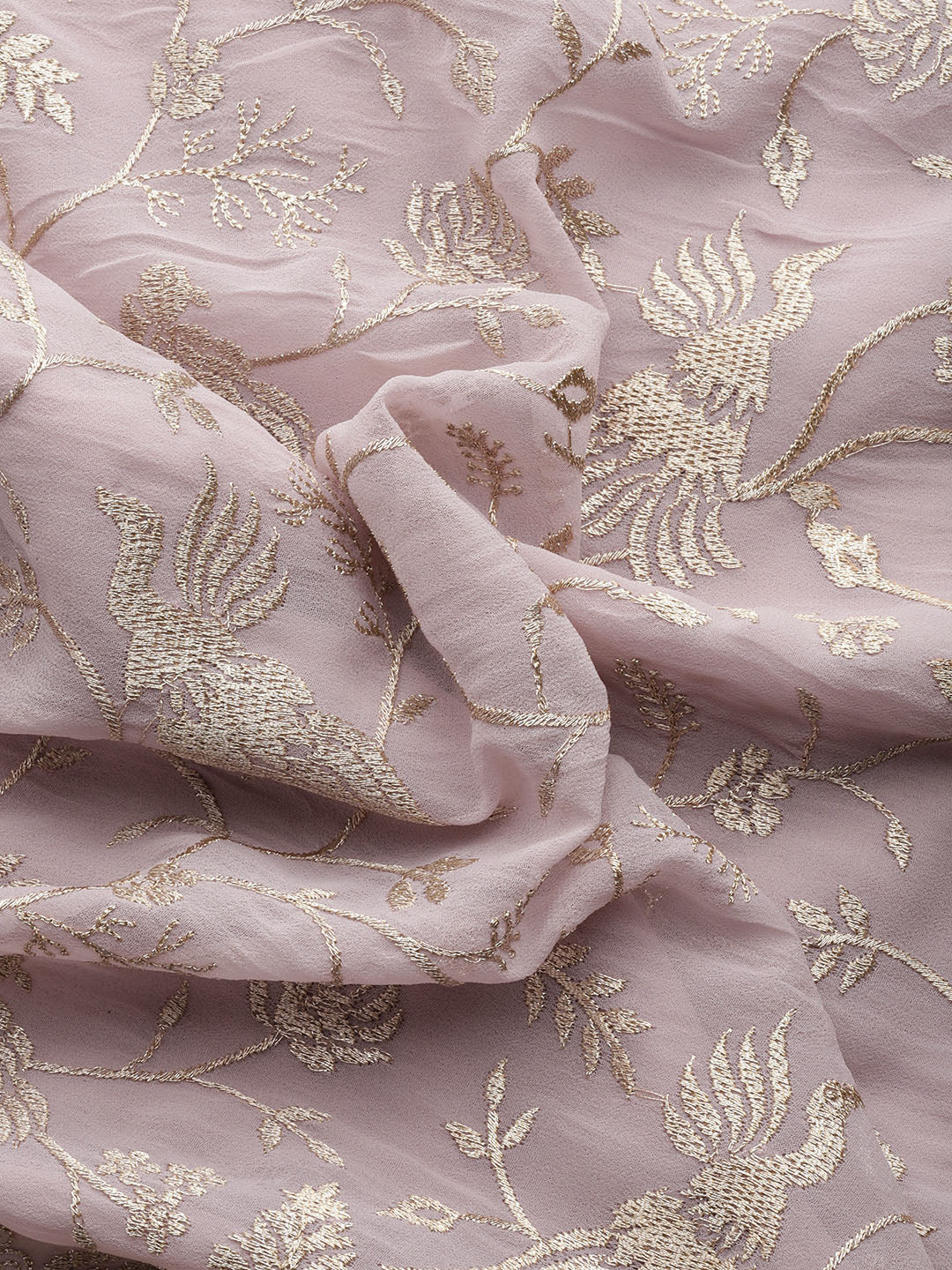 Aari Embroidered & Crystal Embellished Bird Motif Party Wear Saree