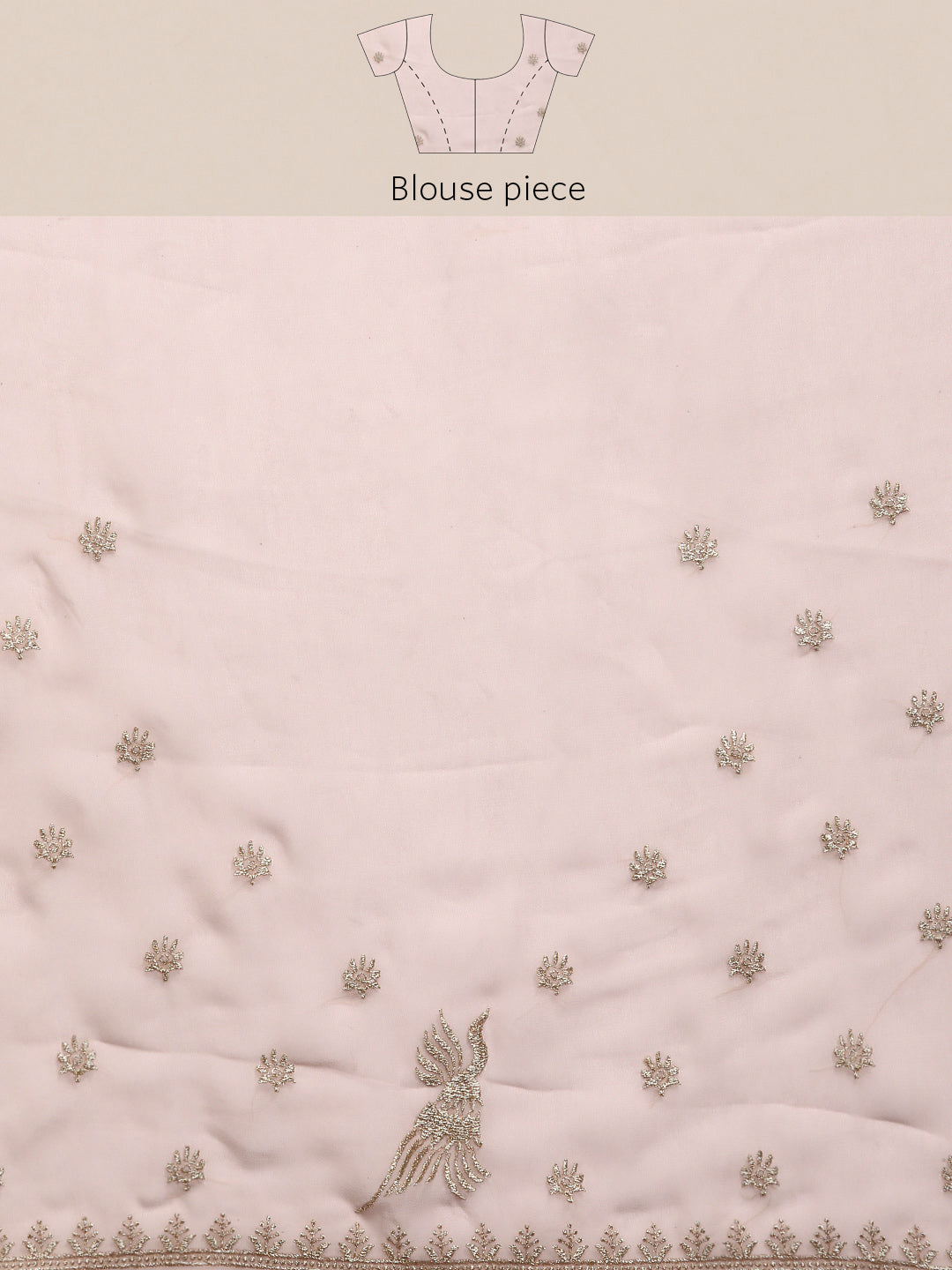Aari Embroidered & Crystal Embellished Bird Motif Party Wear Saree
