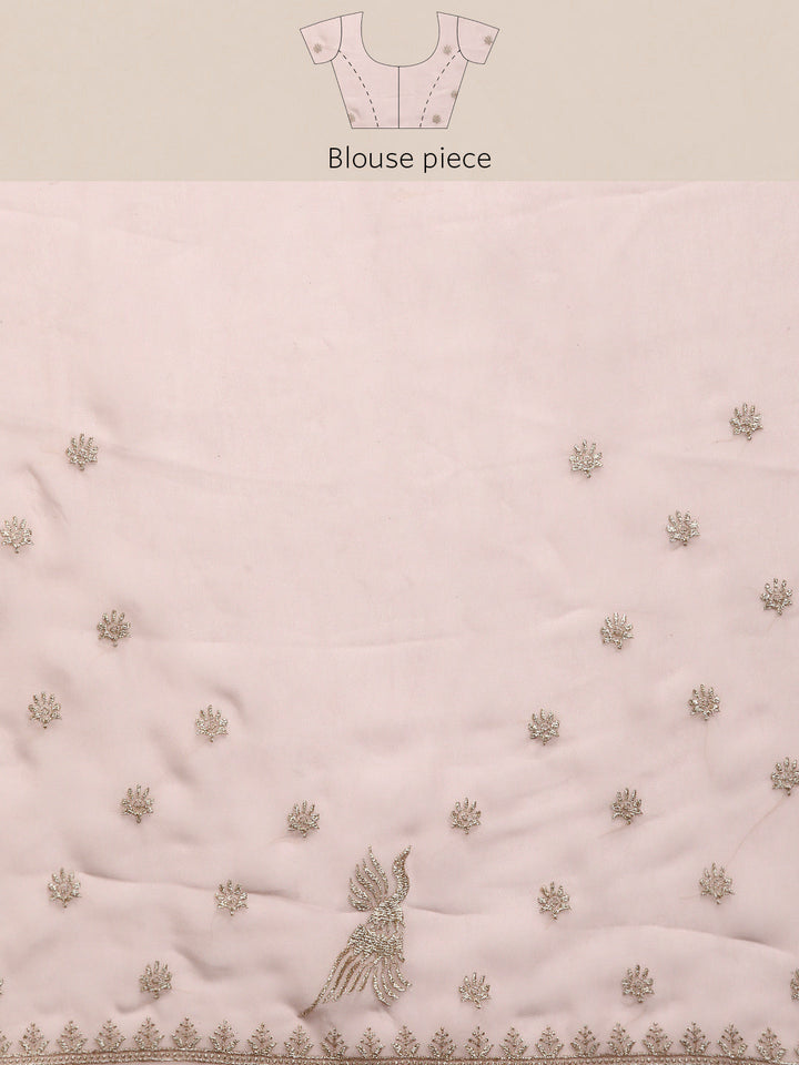 Aari Embroidered & Crystal Embellished Bird Motif Party Wear Saree