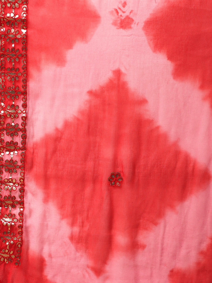 Cotton Stitched Printed Suit With Chiffon Gotapatti Embroidered Dupatta