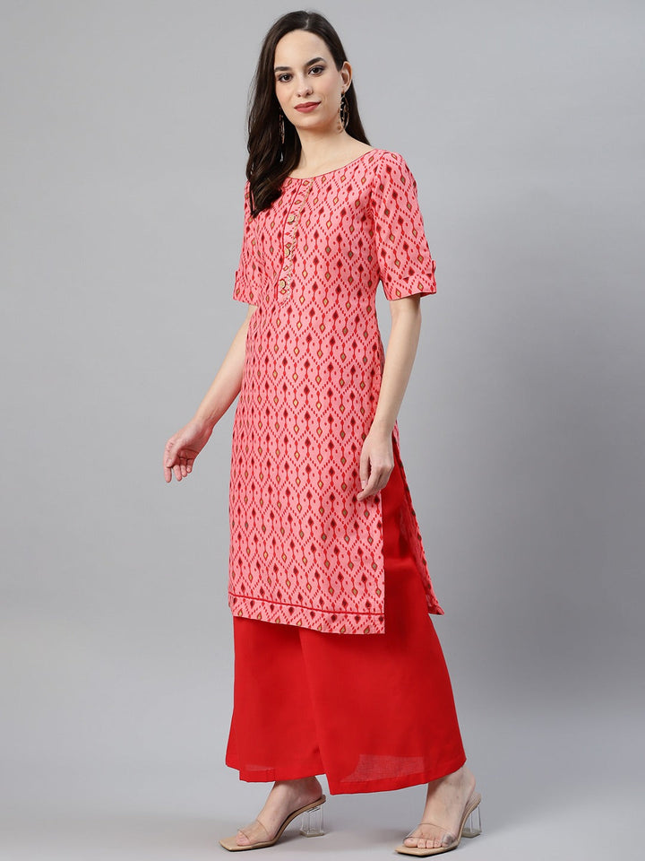 Cotton Stitched Printed Suit With Chiffon Gotapatti Embroidered Dupatta
