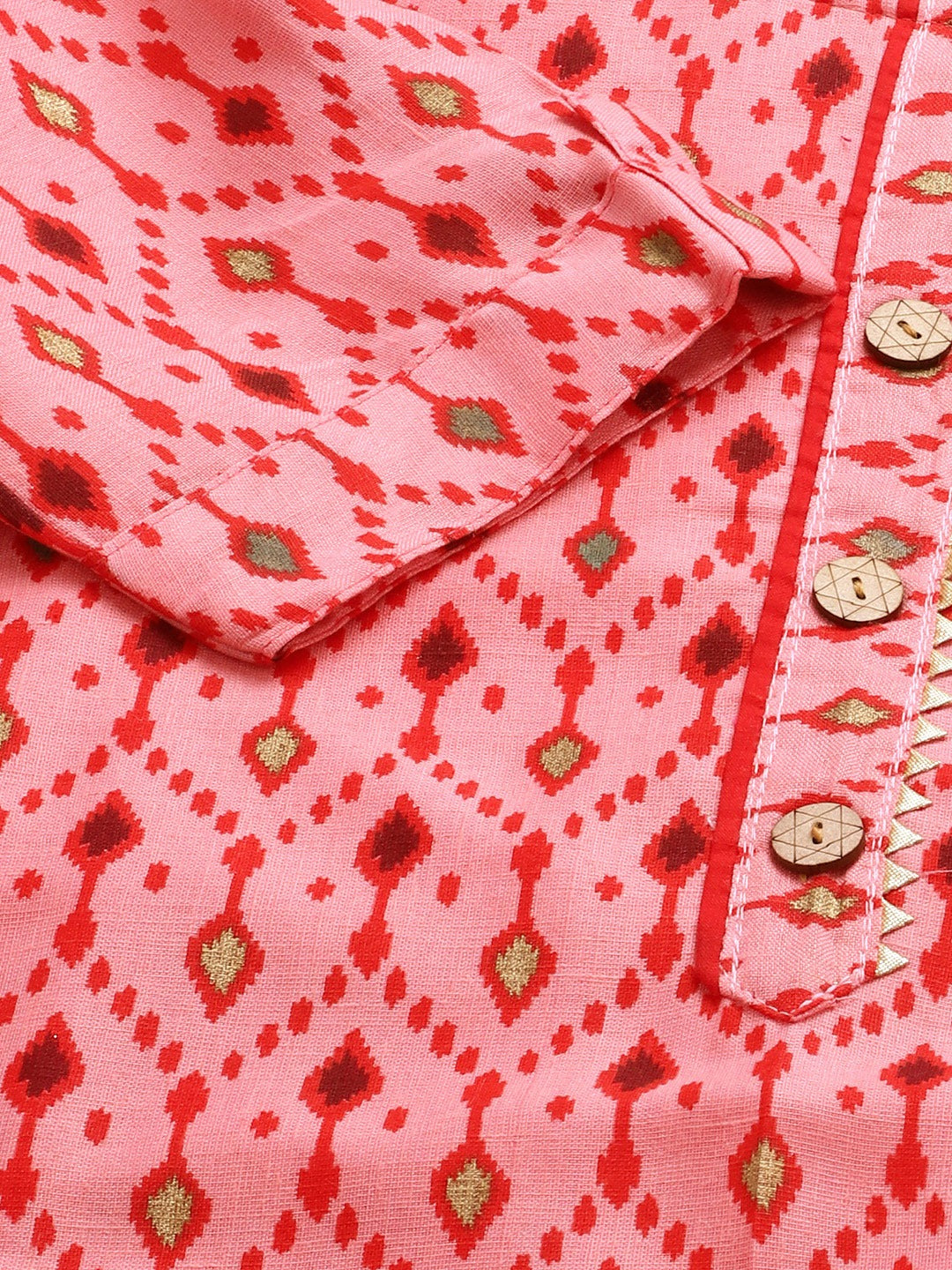 Cotton Stitched Printed Suit With Chiffon Gotapatti Embroidered Dupatta