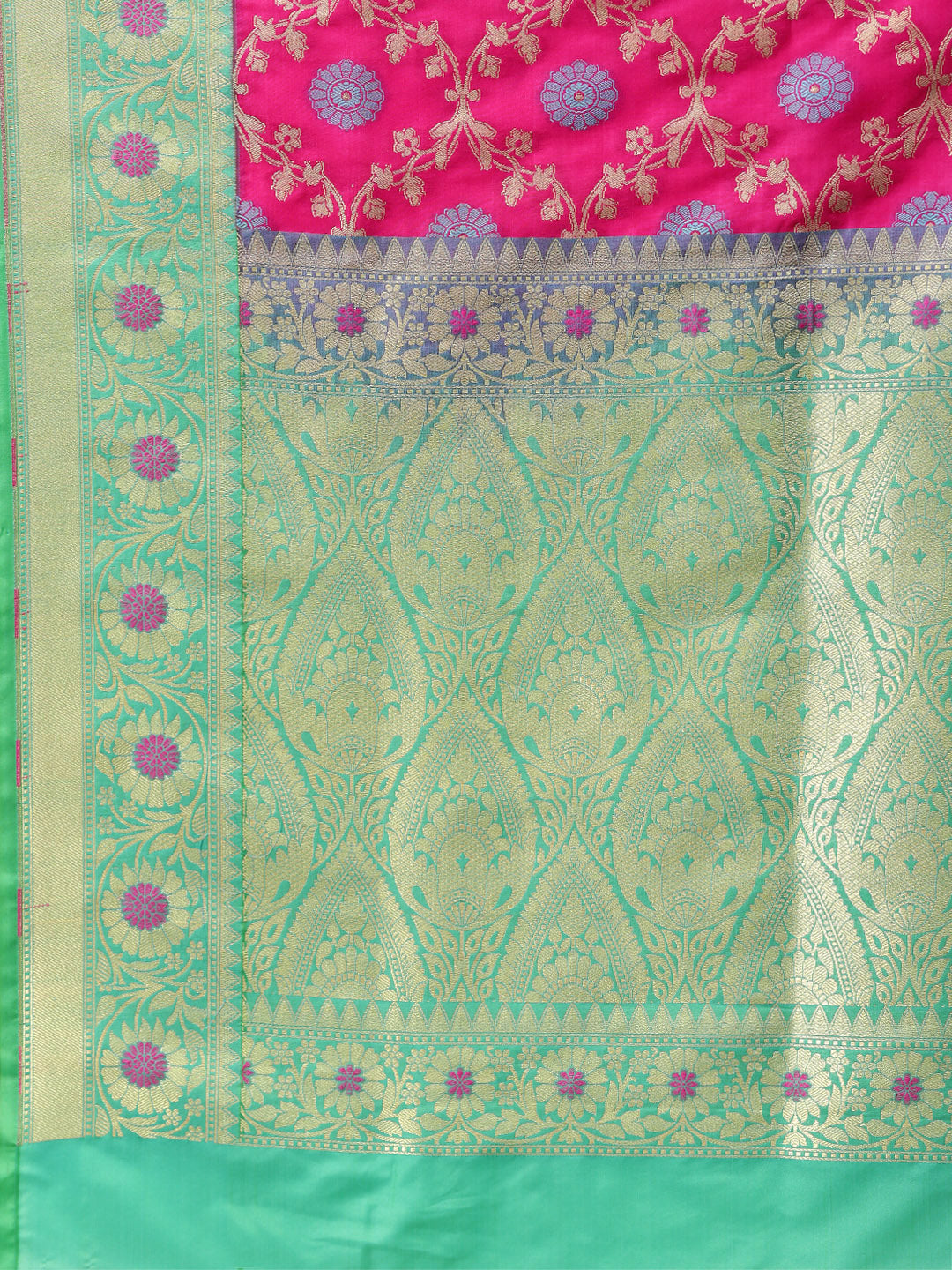 Banarasi Silk saree with Handloom Woven ZFloral Meenakari Pattern