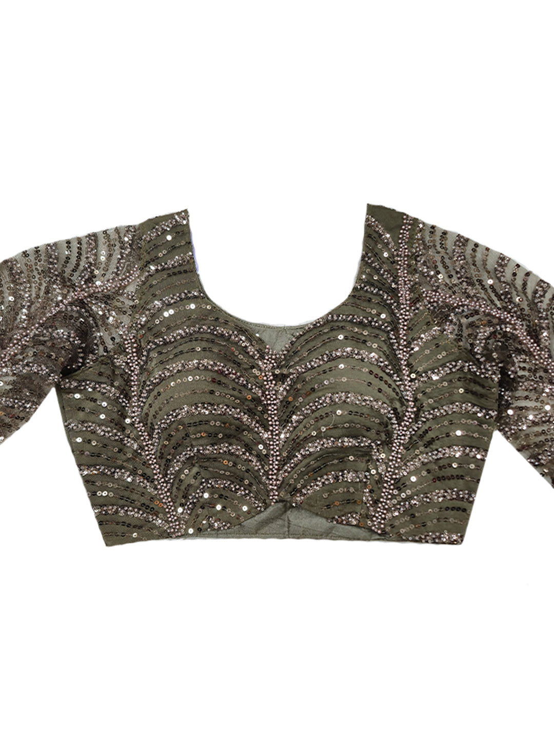 Indo-Western Pre-Draped Pallazo Saree with Sequinned Embroidered Blouse & Belt