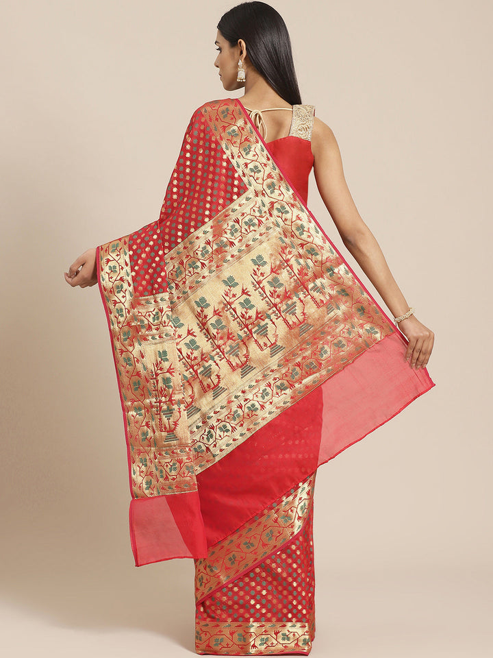 Banarasi Heritage of India Saree with Gold Zari & Resham Ikat Inspired Weaving