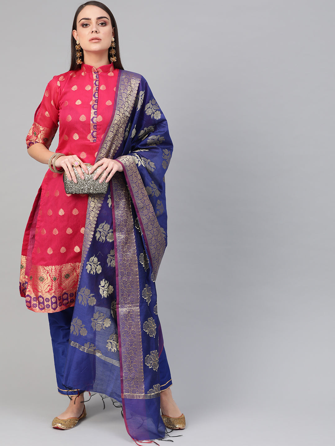 Banarasi Kurta Set with Resham Zari Weaving