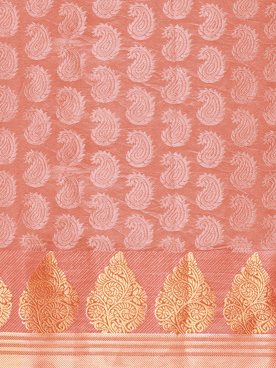 Banarasi Jamdani Embossed Saree with Resham Weaving & Zari Border