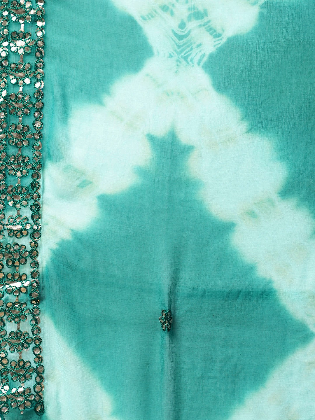 Ikat Inspired Cotton Stitched Kurta Sharara Set With Chiffon Gotta Patti Dupatta