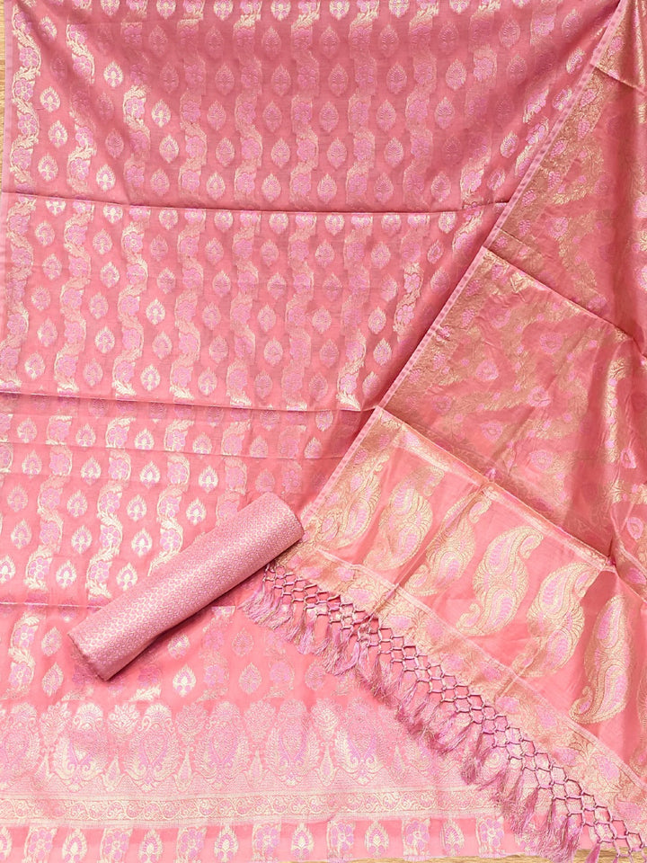 Meenakari Banarasi Handloom Suit Dupatta with Tropical Vines pattern & Brocade Salwar