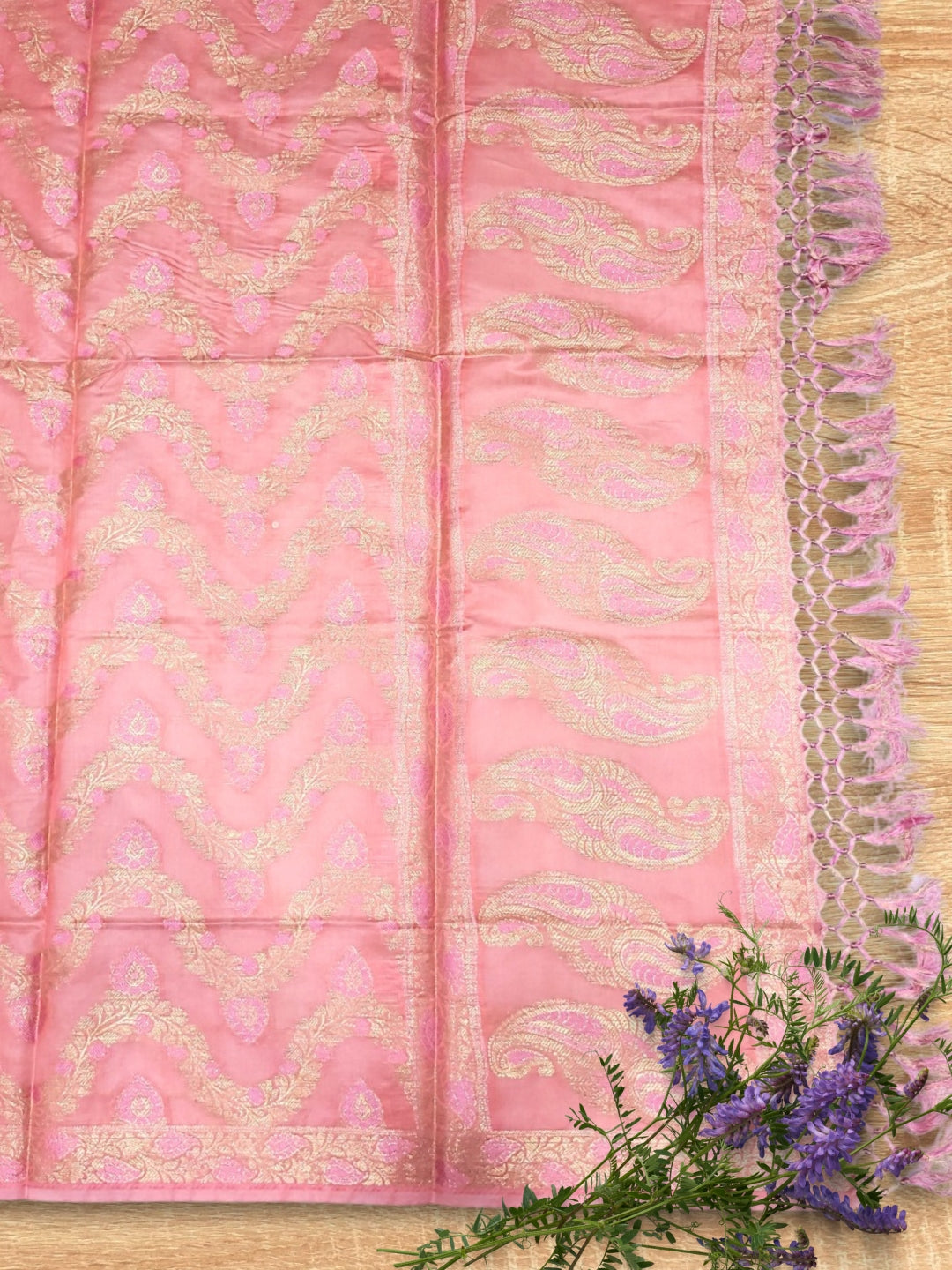 Meenakari Banarasi Handloom Suit Dupatta with Tropical Vines pattern & Brocade Salwar