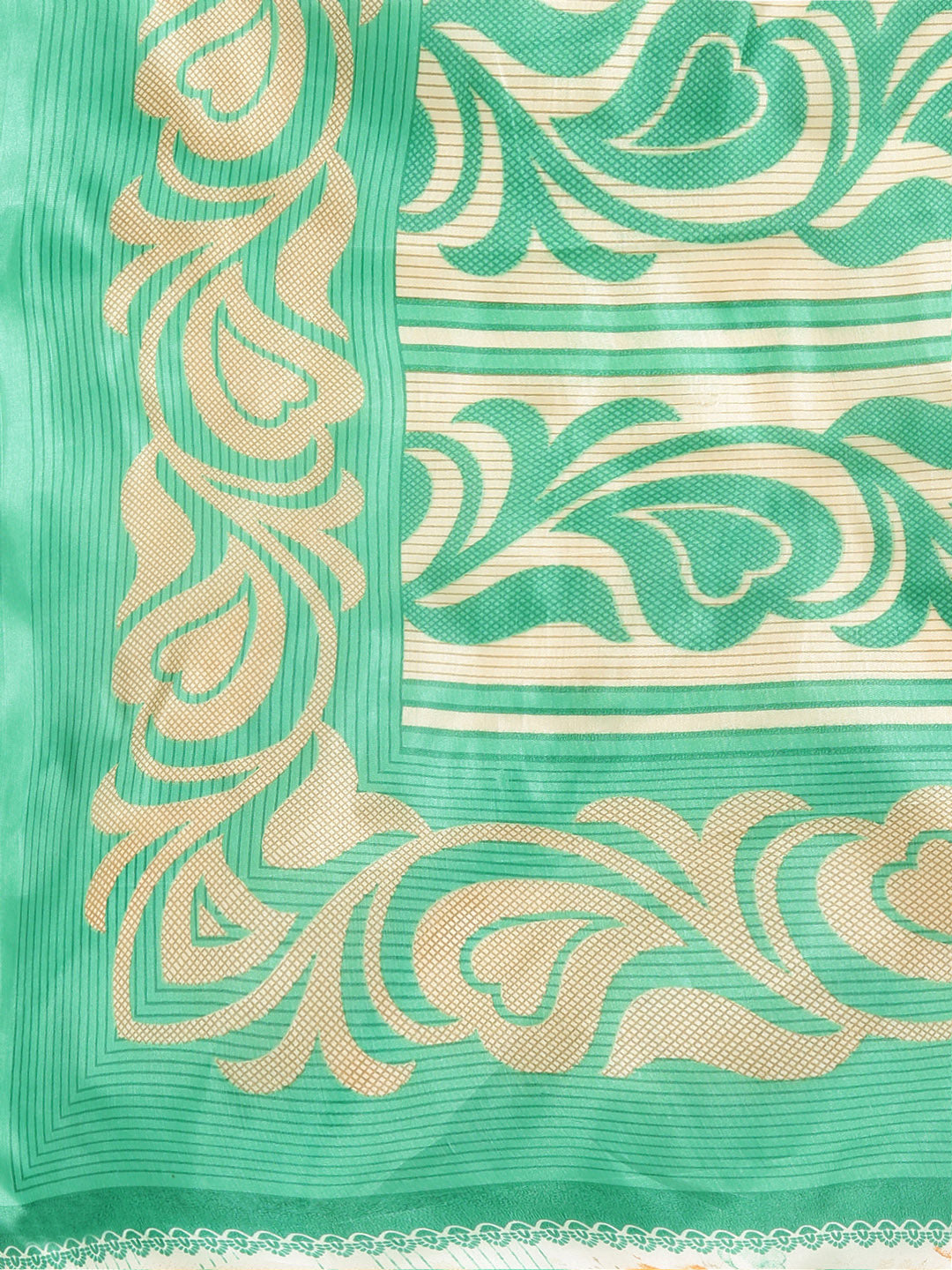 Printed Bhagalpuri Saree with Multicolor Floral and Paisley Motifs