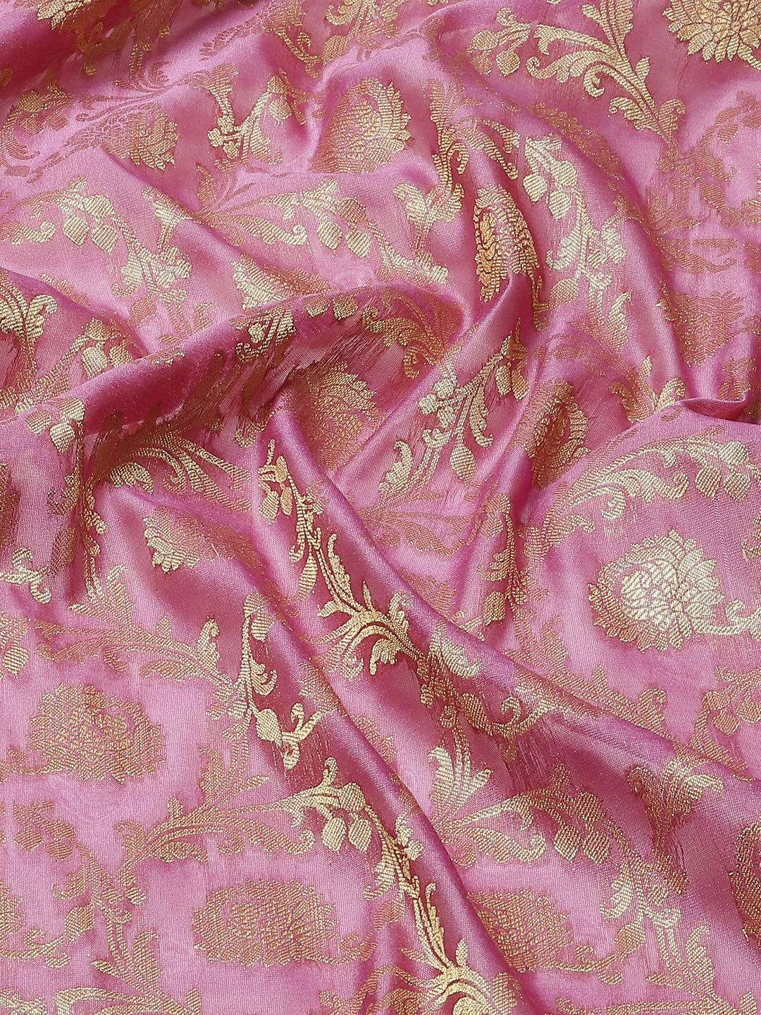 Violet Banarasi Floral Jaal Zari Woven Embroidered Silk Saree