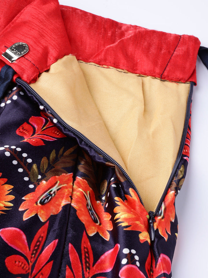 Digital Print Lehenga with Banarasi Dupatta and Embroidered Blouse