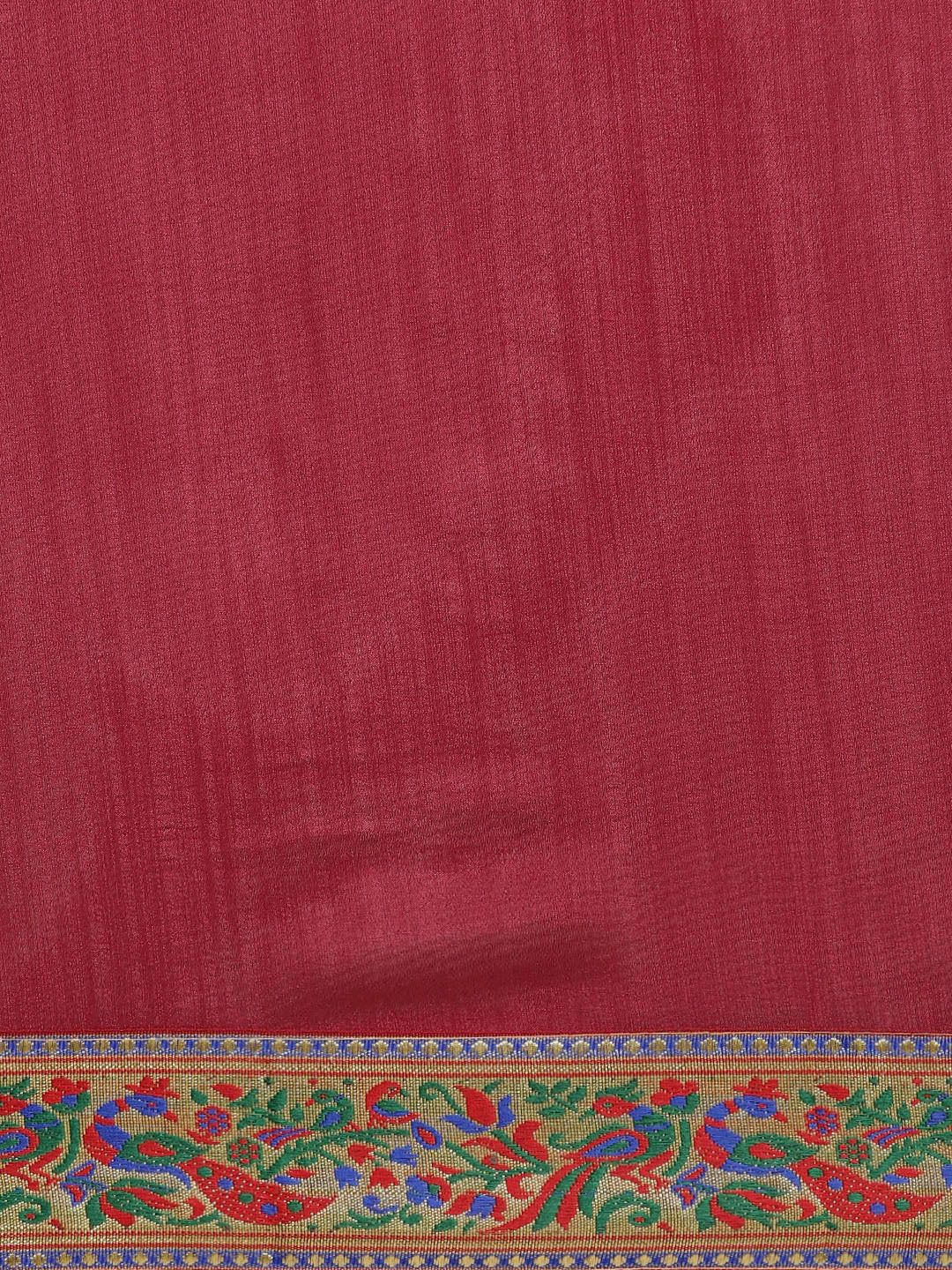 Georgette Saree with Paithani Brocade Border and Peacock Motifs