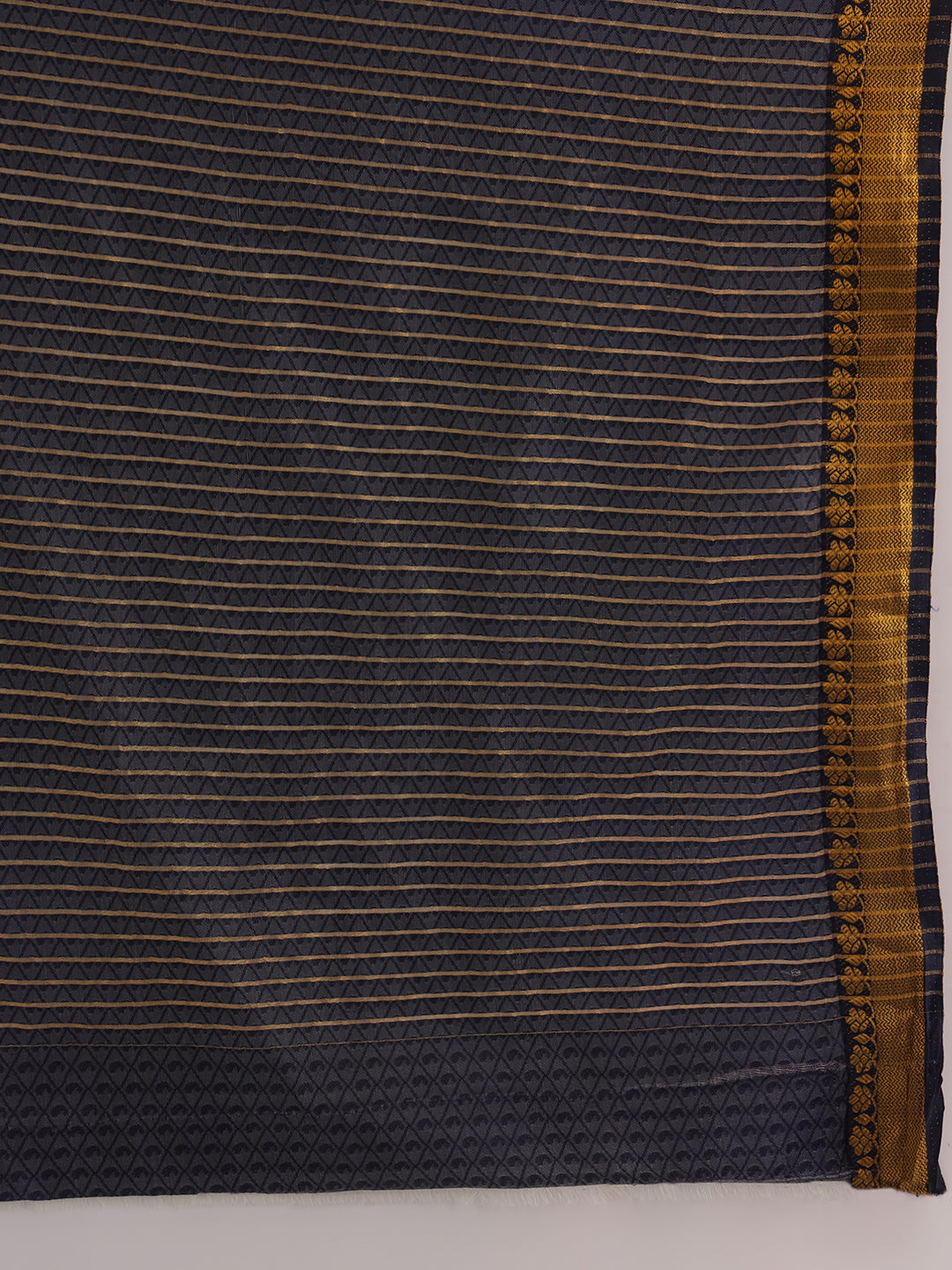 Colorblocked Banarasi Silk Saree with Zari Woven Floral Motifs Border