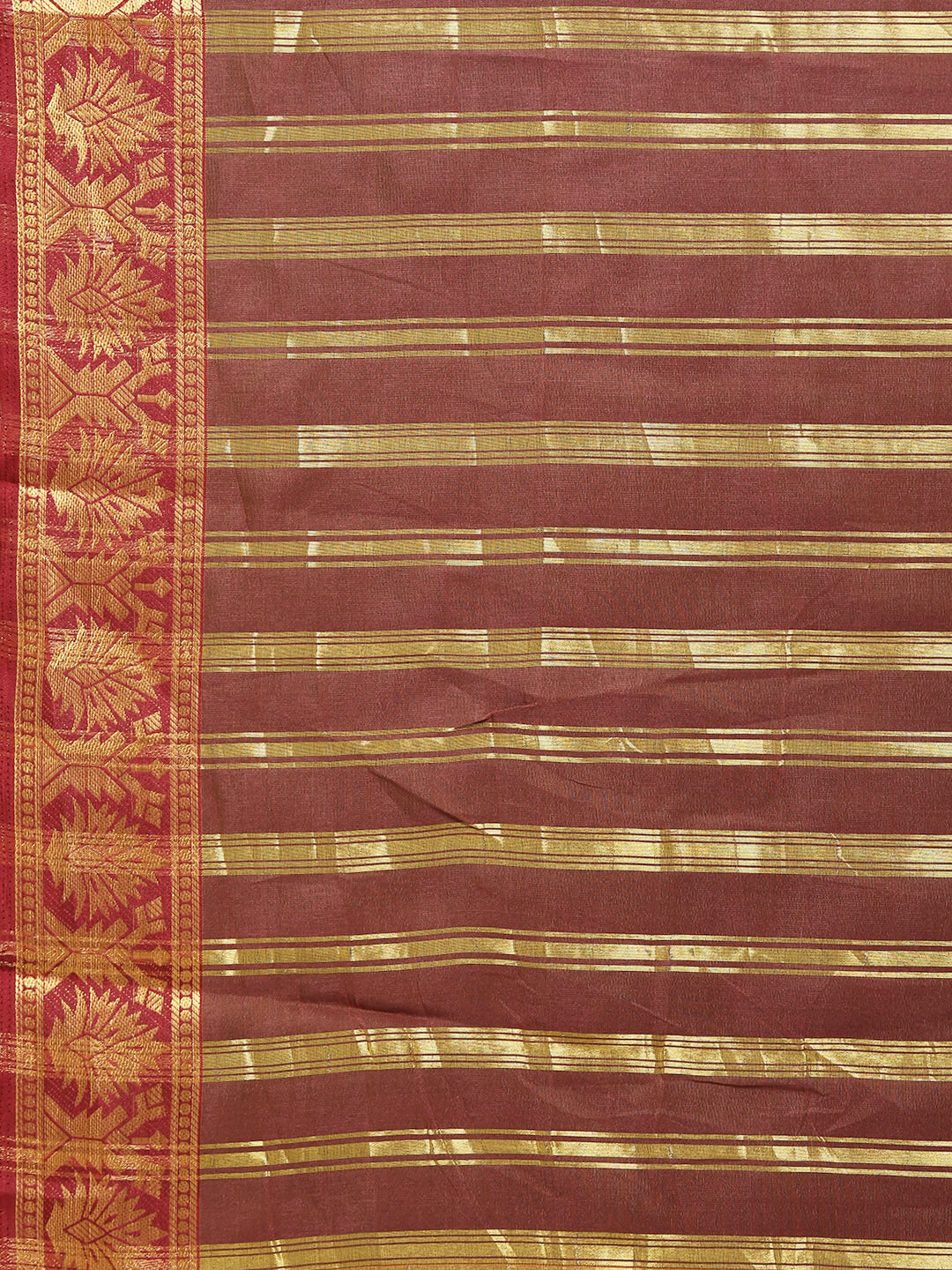 Yellow Chanderi Silk Saree with Contrast Zari Woven Border