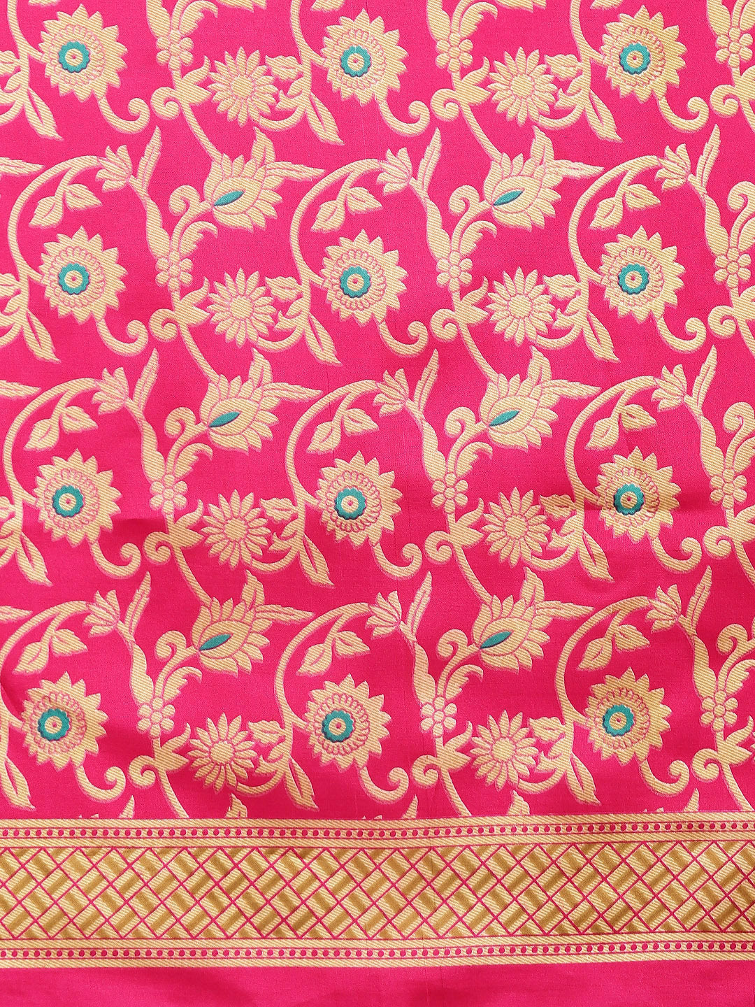 Patola Silk Printed Half-and-half saree with Zari Meenakari floral pattern