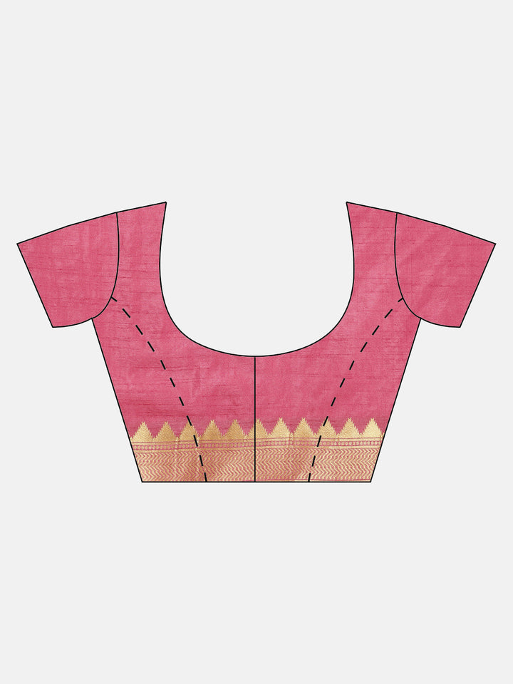 Mysore Silk Saree with Meenakari Weaving and Broad Zari Border