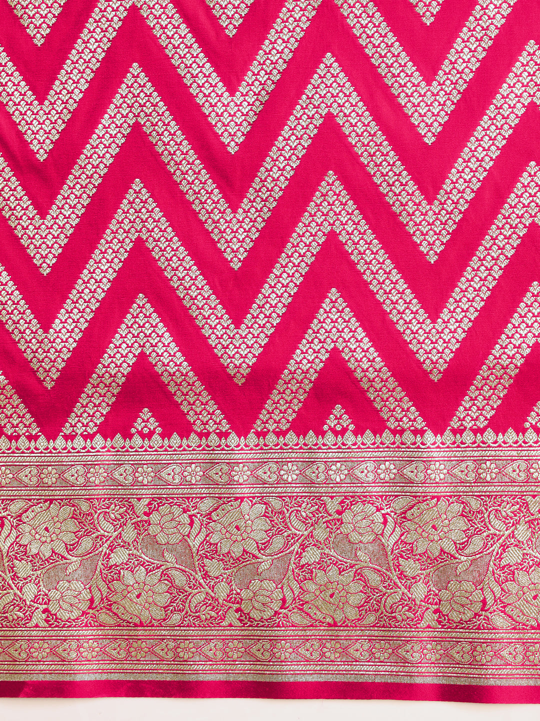 Rani Pink Kanjeevaram Banarasi Silk Handwoven Saree