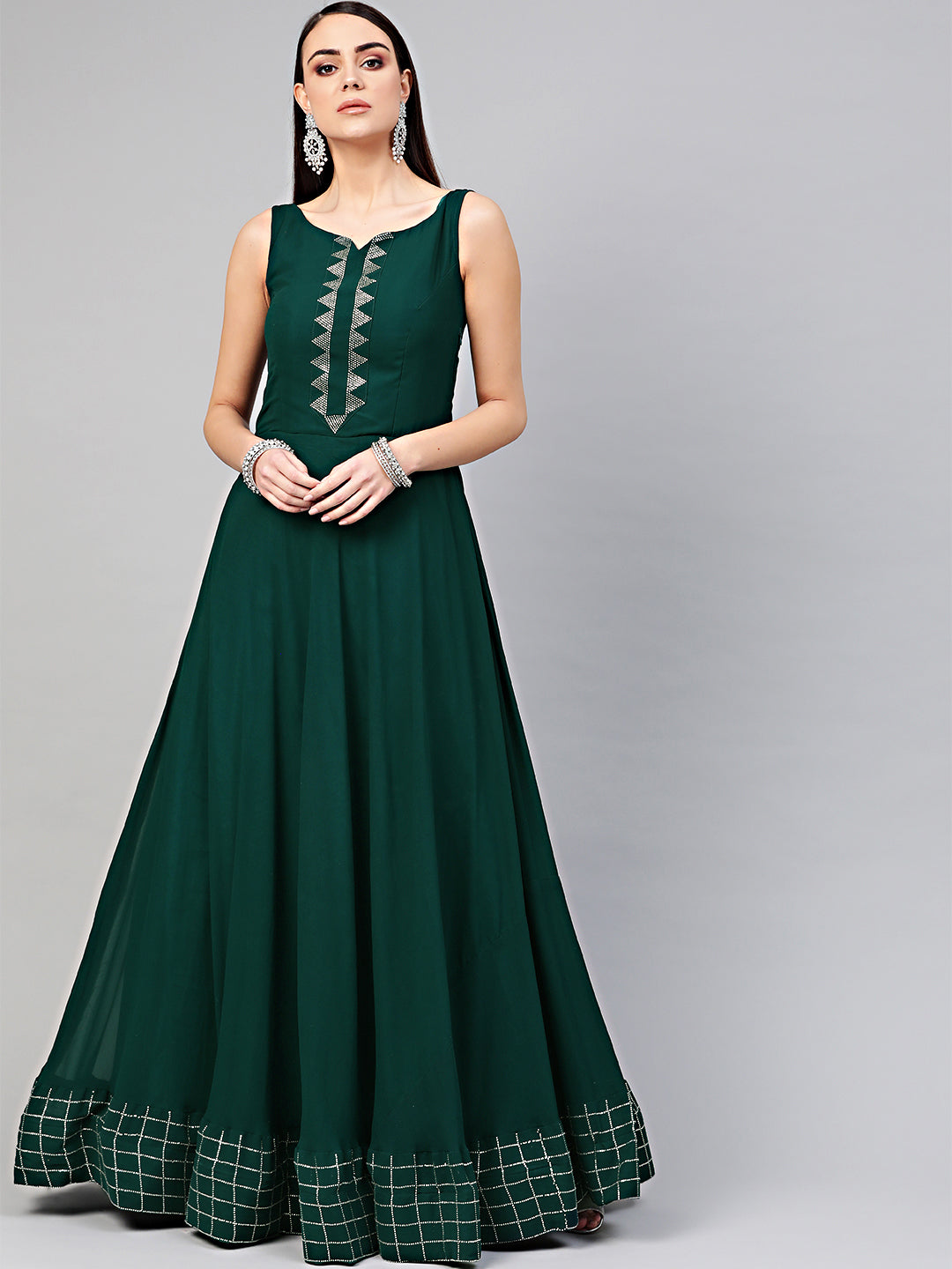 Georgette Cocktail Gown with Crystal Embellished Jacket