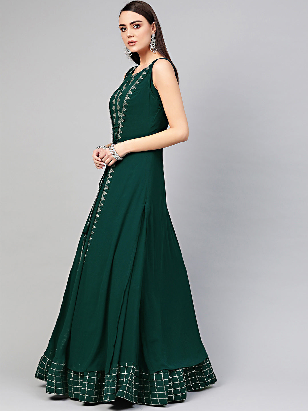 Georgette Cocktail Gown with Crystal Embellished Jacket