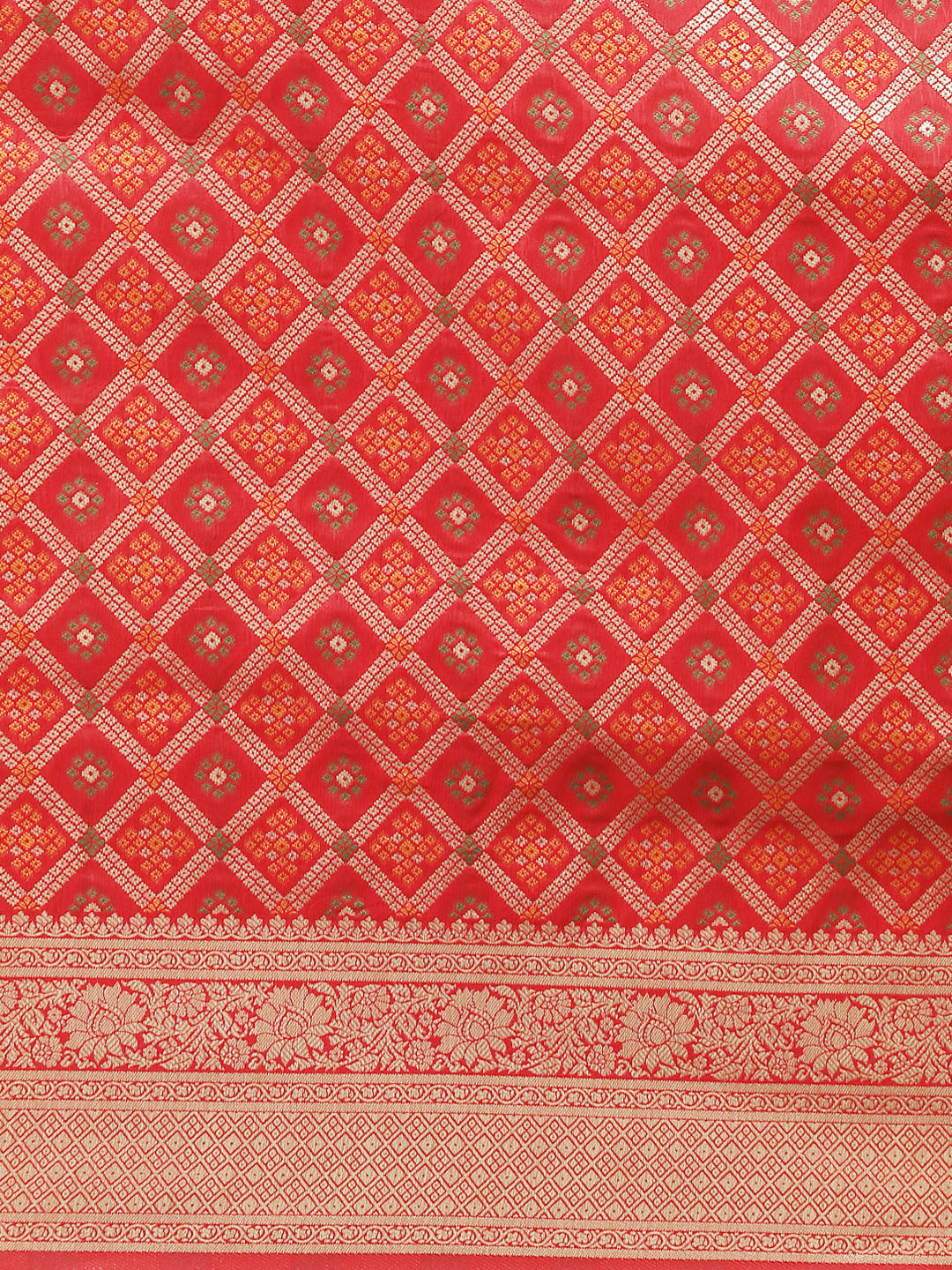 Red Silk Meenakari Banarasi Saree Embellished With Resham Weaving